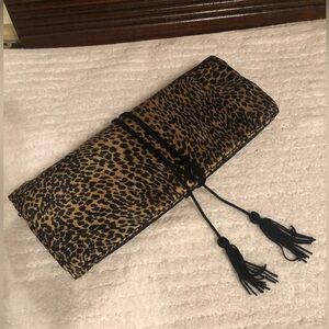 Leopard Print Jewelry Bag with Tassels